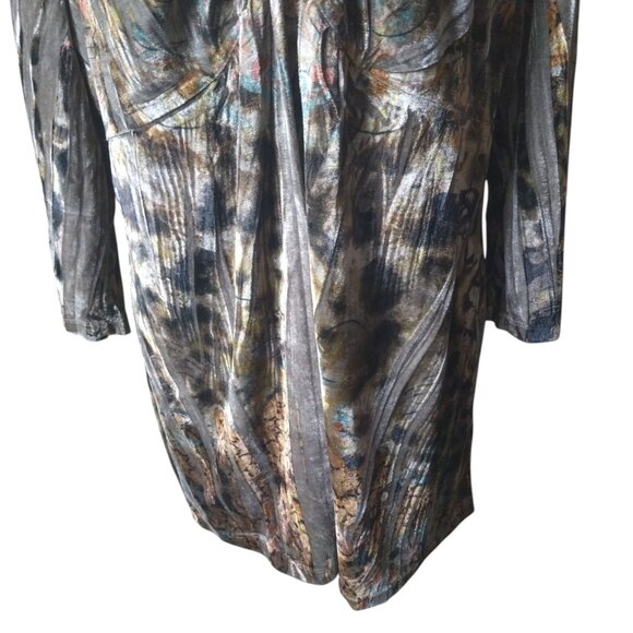 Apt. 9 Women's 2X Brown Velvet Babydoll Beaded Boho Fairy V-Neck Witchy Tunic - Picture 2 of 8